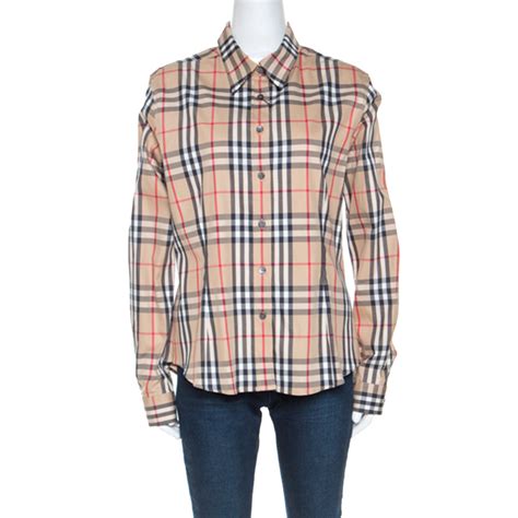 burberry classic white button down shirt women's|Burberry long sleeve button up.